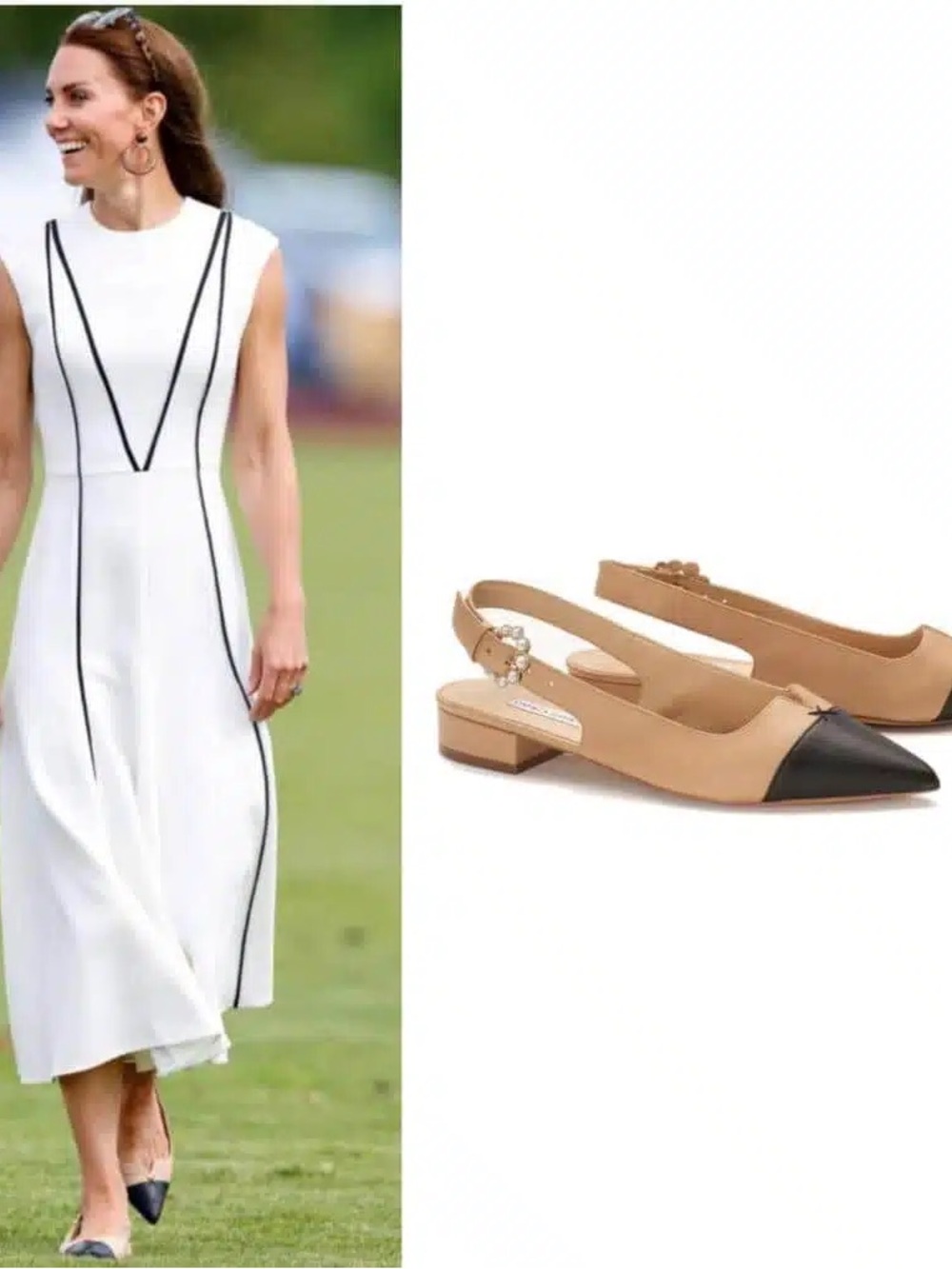 NEW Princess Kate Tan black pearl flats Camilla Elphick smoke/pet free - Picture 4 of 4
